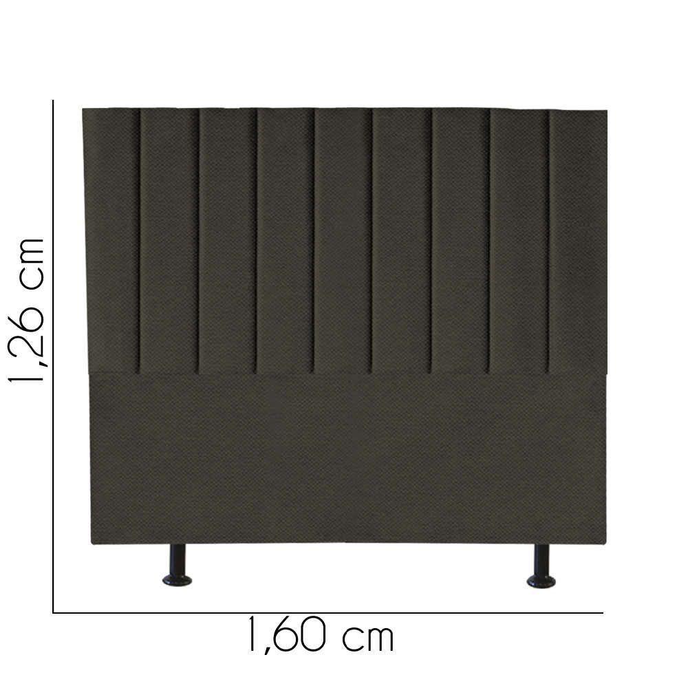 Cabeceira Estofada Carla 160cm Queen Size Para Cama Box Quarto Linho Marrom - Gat Magazine - 2