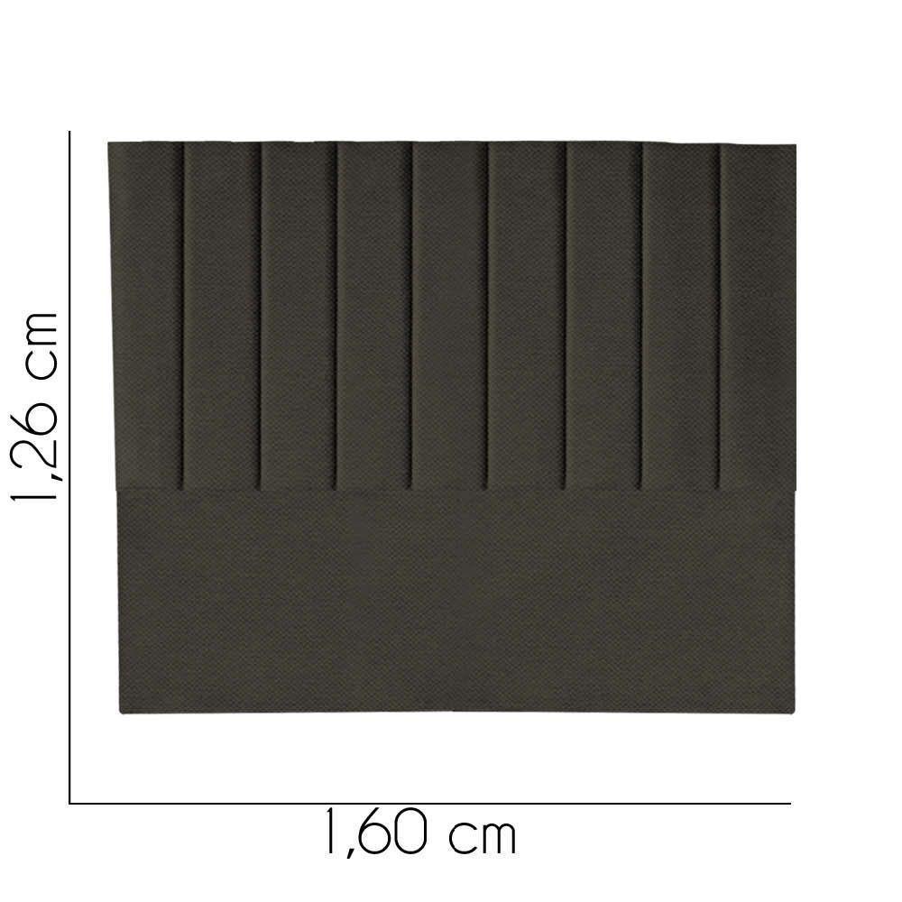 Cabeceira Carla Pé Plástico 160cm Queen Size Para Cama Box Quarto Linho Marrom - Gat Magazine - 3