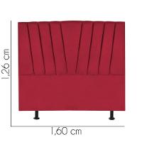 Cabeceira Estofada Bélgica 160cm Queen Size Para Cama Box Quarto Suede Vermelho - Gat Magazine - 2