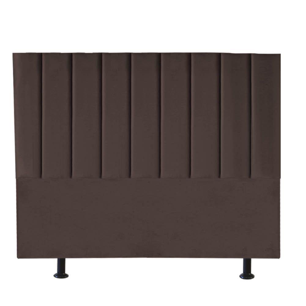 Cabeceira Estofada Carla 160cm Queen Size Para Cama Box Quarto Suede Marrom - Gat Magazine - 3