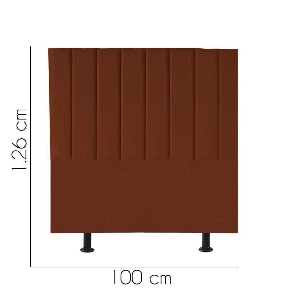 Cabeceira Estofada Carla 100cm Solteiro Para Cama Box Quarto Suede Terracota Telha - Gat Magazine - 2