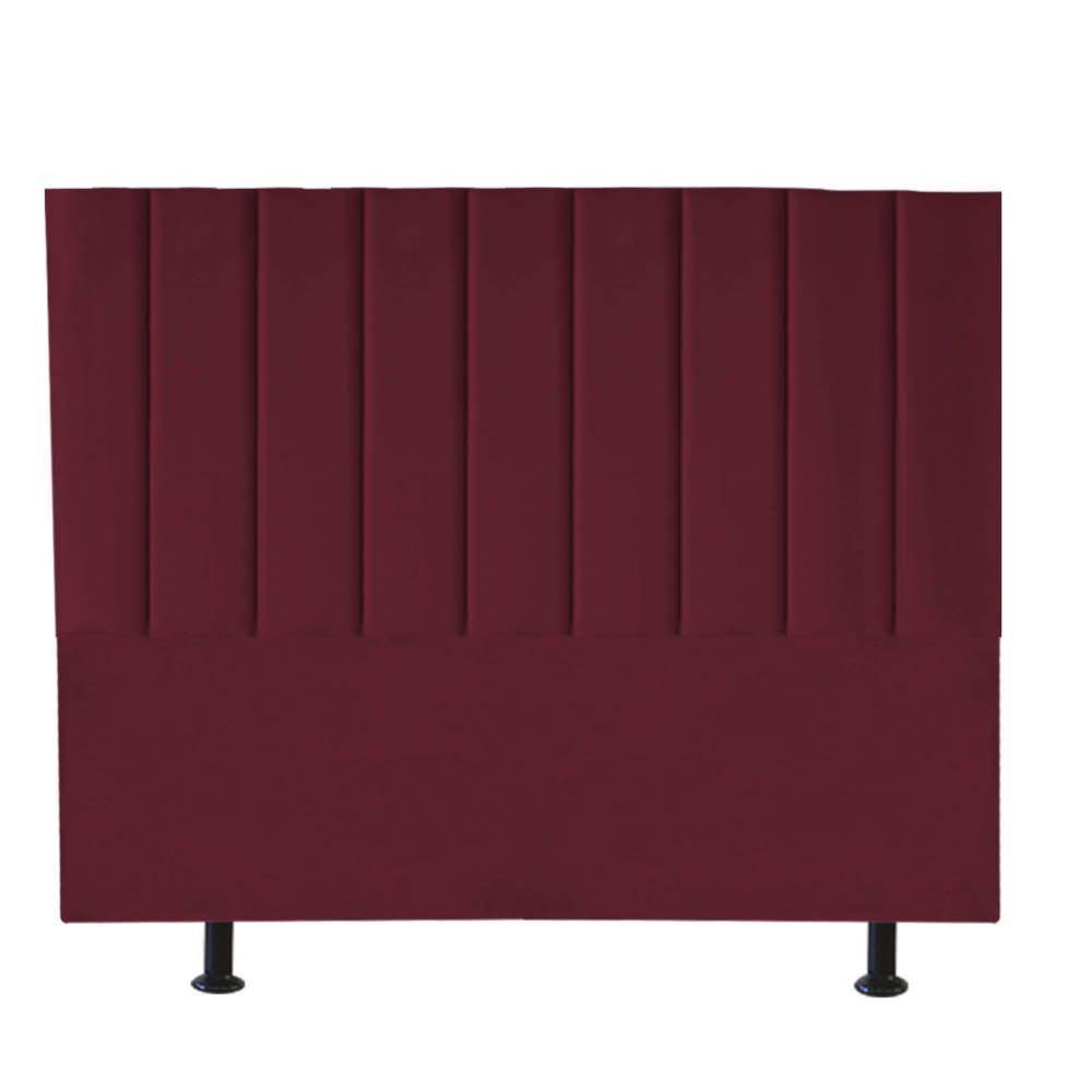 Cabeceira Estofada Carla 160cm Queen Size Para Cama Box Quarto Suede Bordô - Gat Magazine - 3
