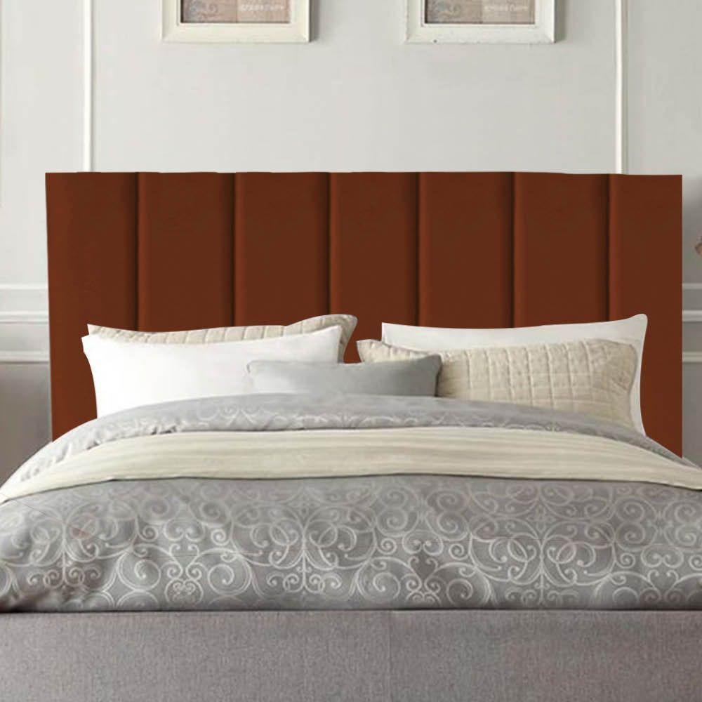 Cabeceira Estofada Carla 195cm King Size Para Cama Box Quarto Suede Terracota Telha - Gat Magazine - 1