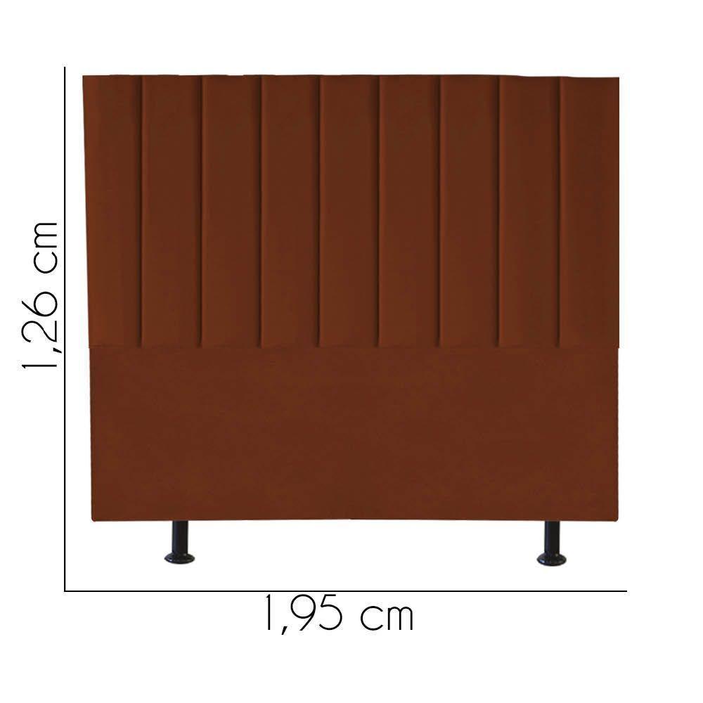 Cabeceira Estofada Carla 195cm King Size Para Cama Box Quarto Suede Terracota Telha - Gat Magazine - 3