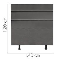 Cabeceira Estofada Argentina 140cm Casal Para Cama Box Suede Cinza Escuro Grafite Gat Magazine - 2