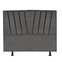 Cabeceira Estofada Bélgica 160cm Queen Size Para Cama Box Suede Cinza Escuro Grafite Gat Magazine - 3