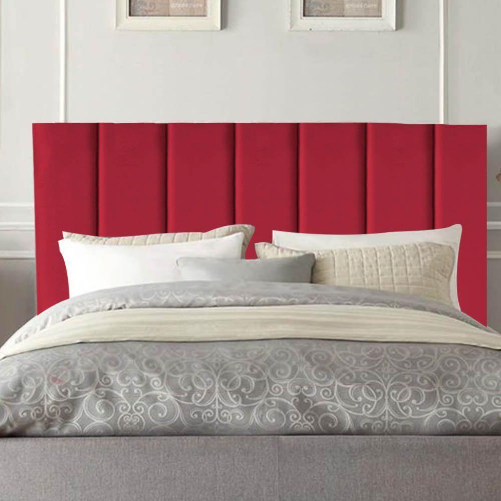 Cabeceira Estofada Carla 160cm Queen Size Para Cama Box Quarto Suede Vermelho - Gat Magazine - 1