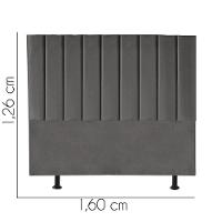 Cabeceira Estofada Carla 160cm Queen Size Para Cama Box Suede Cinza Escuro Grafite Gat Magazine - 2