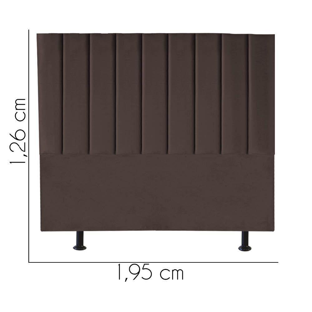 Cabeceira Estofada Carla 195cm King Size Para Cama Box Quarto Suede Marrom - Gat Magazine - 2