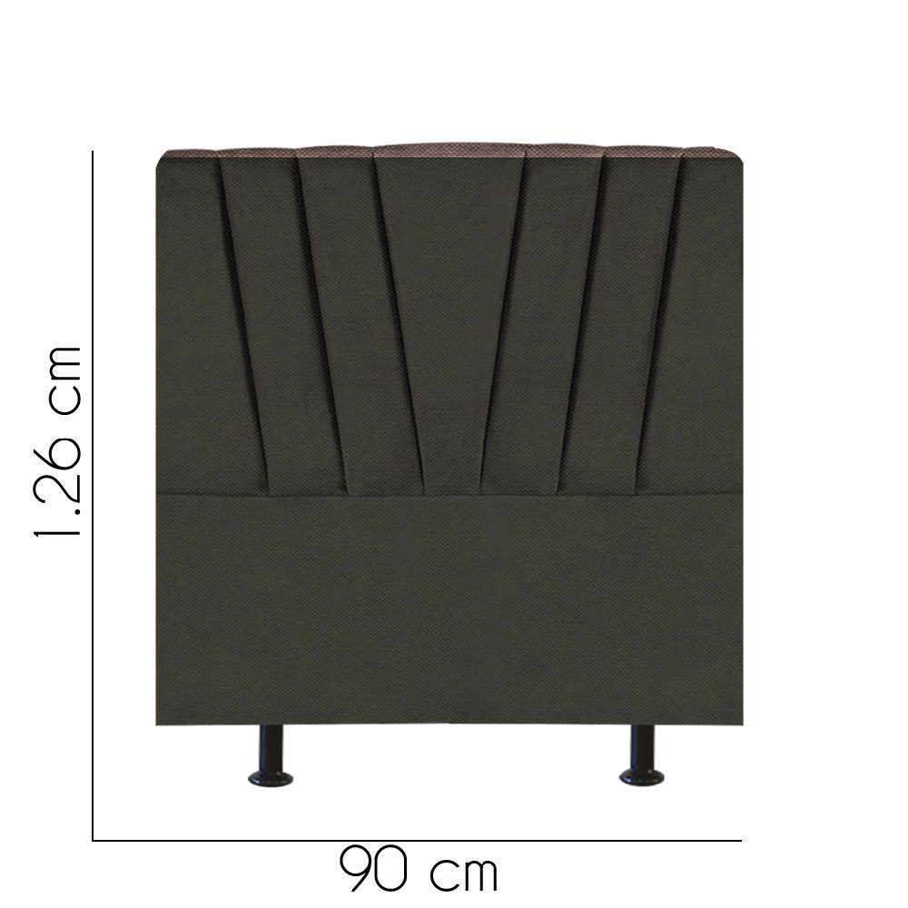 Cabeceira Estofada Bélgica 90cm Solteiro Para Cama Box Quarto Linho Marrom - Gat Magazine - 2