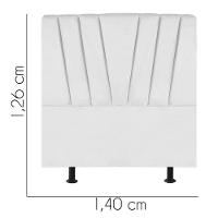 Cabeceira Estofada Bélgica 140cm Casal Para Cama Box Quarto Corino Branco - Gat Magazine - 2