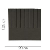 Cabeceira Carla Pé Plástico 90cm Solteiro Para Cama Box Quarto Linho Marrom - Gat Magazine - 3