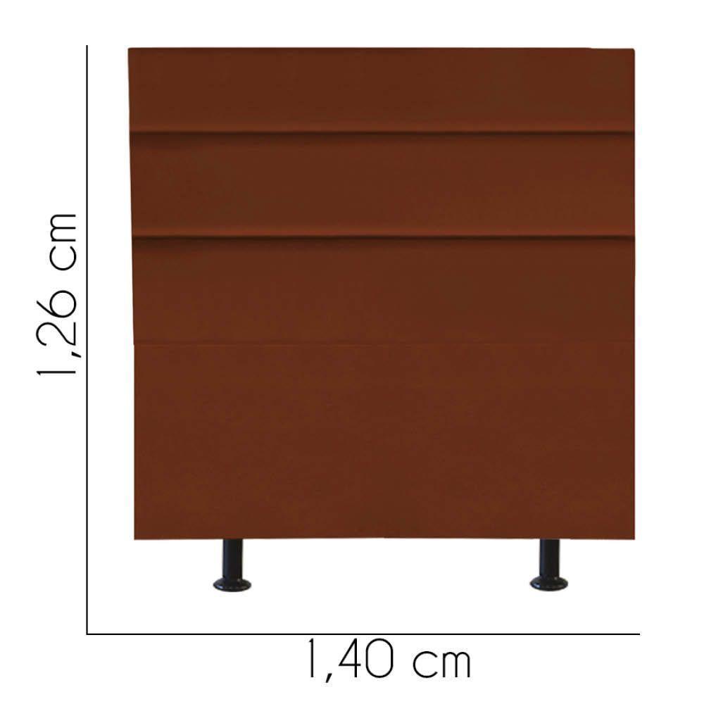 Cabeceira Estofada Argentina 140cm Casal Para Cama Box Quarto Suede Terracota Telha - Gat Magazine - 2