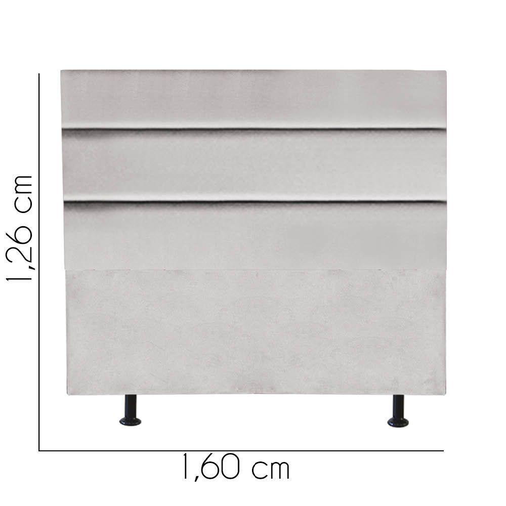 Cabeceira Estofada Argentina 160cm Queen Size Para Cama Box Quarto Suede Cinza Claro - Gat Magazine - 3