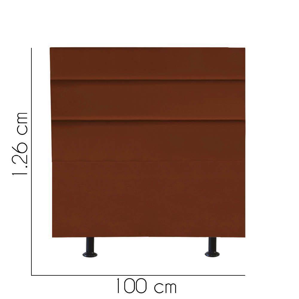 Cabeceira Estofada Argentina 100cm Solteiro Para Cama Box Quarto Suede Terracota Telha Gat Magazine - 2