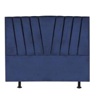 Cabeceira Estofada Bélgica 195cm King Size Para Cama Box Quarto Suede Azul Marinho - Gat Magazine - 3