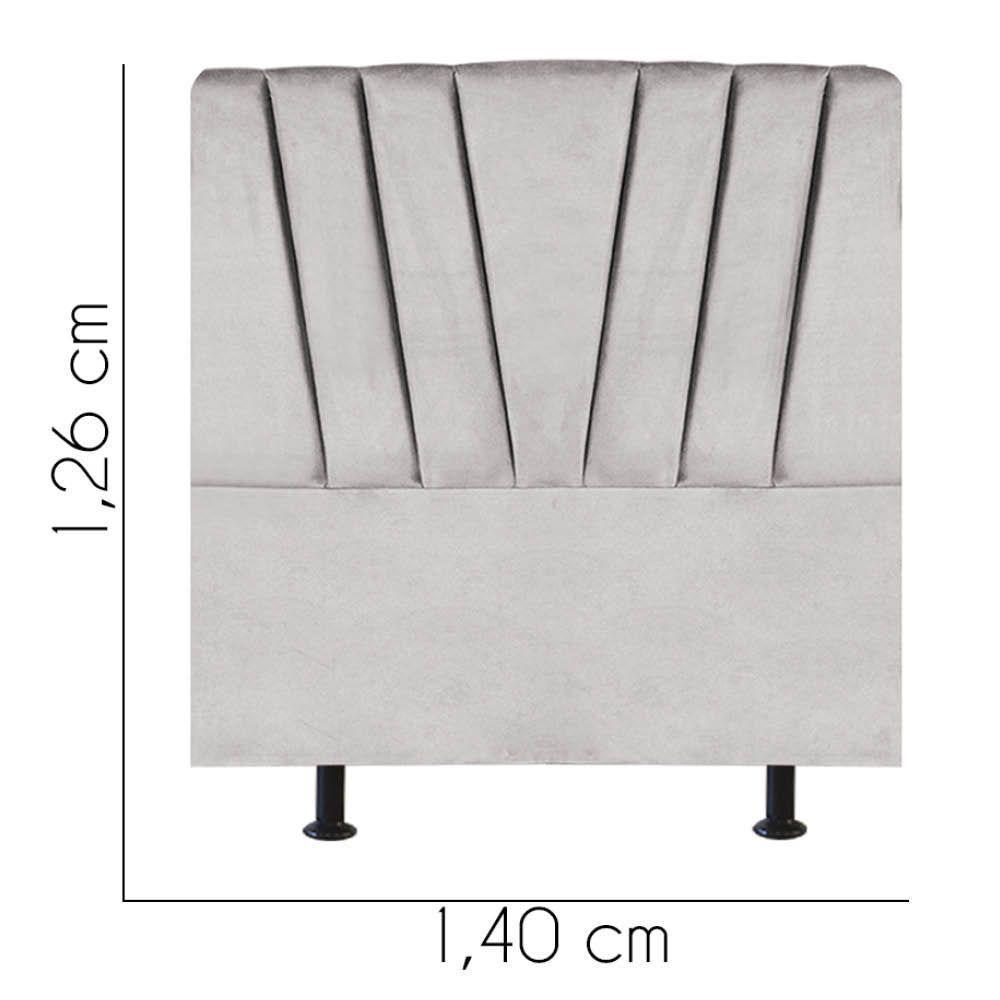 Cabeceira Estofada Bélgica 195cm King Size Para Cama Box Quarto Suede Cinza Claro - Gat Magazine - 3