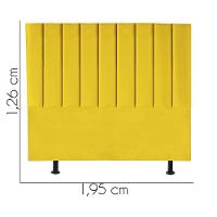 Cabeceira Estofada Carla 195cm King Size Para Cama Box Quarto Suede Amarelo - Gat Magazine - 2