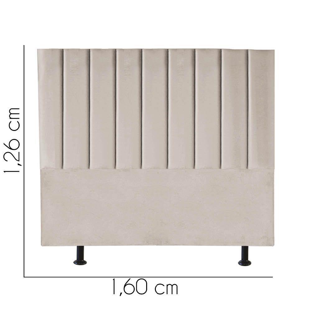 Cabeceira Estofada Carla 160cm Queen Size Para Cama Box Quarto Suede Bege - Gat Magazine - 2