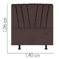 Cabeceira Estofada Bélgica 140cm Casal Para Cama Box Quarto Suede Marrom - Gat Magazine - 2