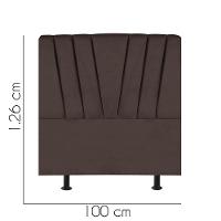 Cabeceira Estofada Bélgica 100cm Solteiro Para Cama Box Quarto Suede Marrom - Gat Magazine - 3