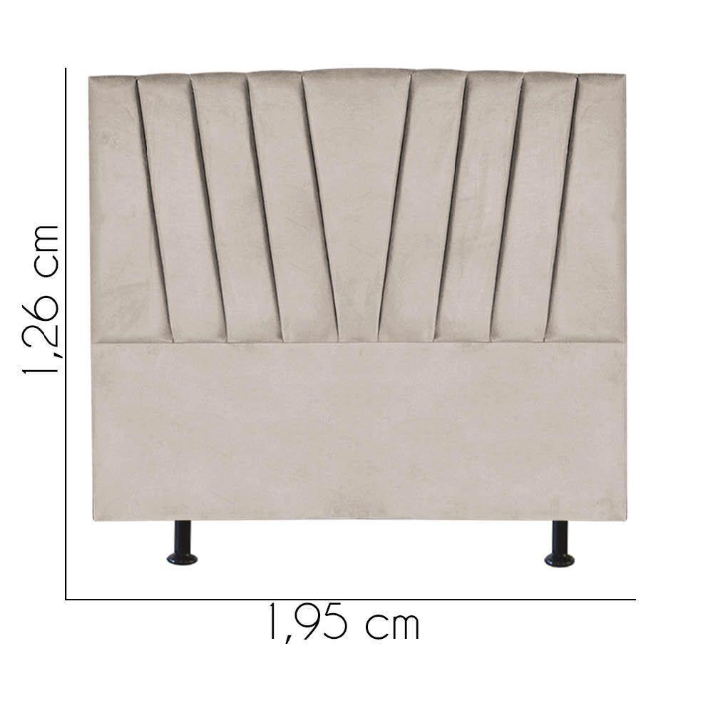 Cabeceira Estofada Bélgica 195cm King Size Para Cama Box Quarto Suede Bege - Gat Magazine - 2