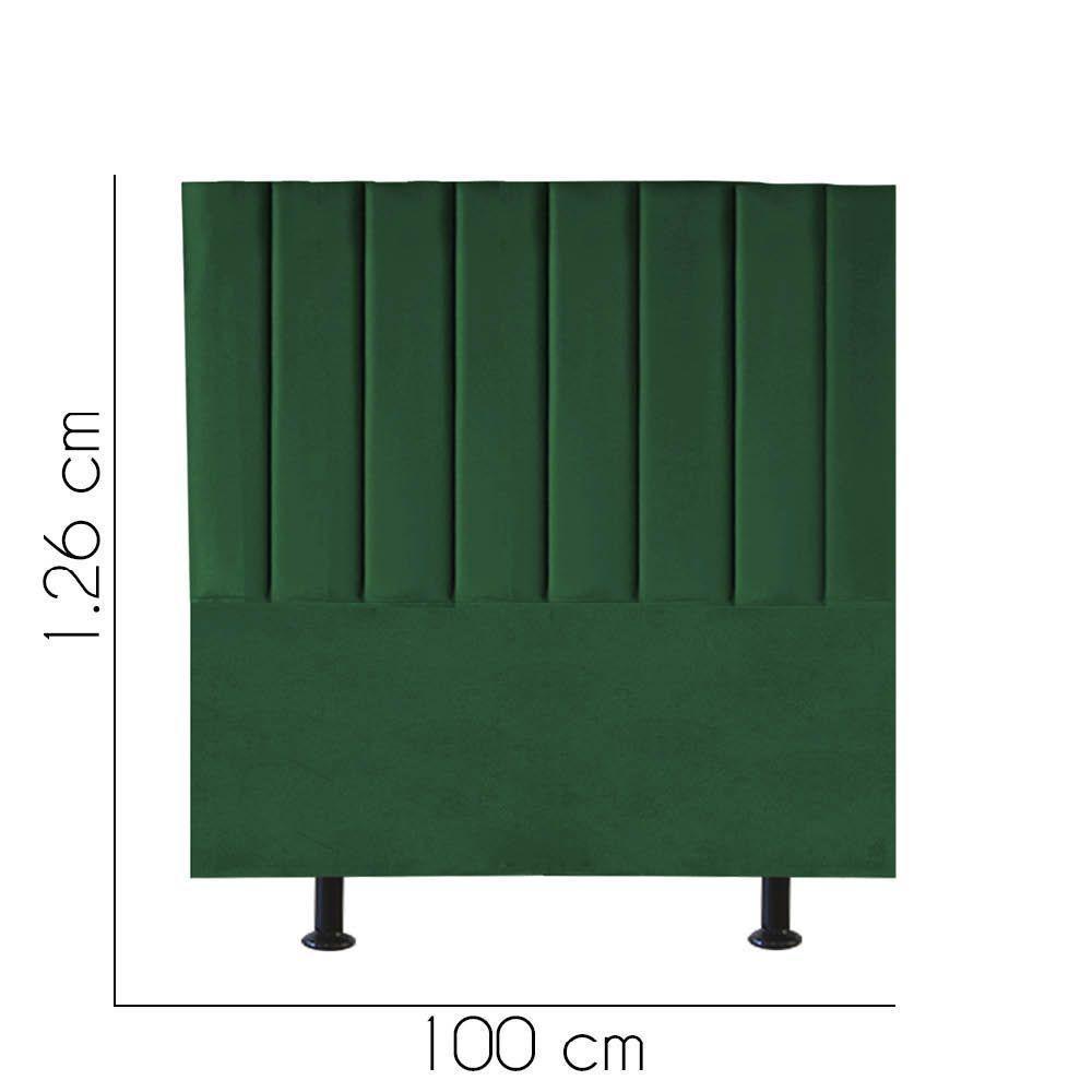 Cabeceira Estofada Carla 100cm Solteiro Para Cama Box Quarto Suede Verde - Gat Magazine - 2