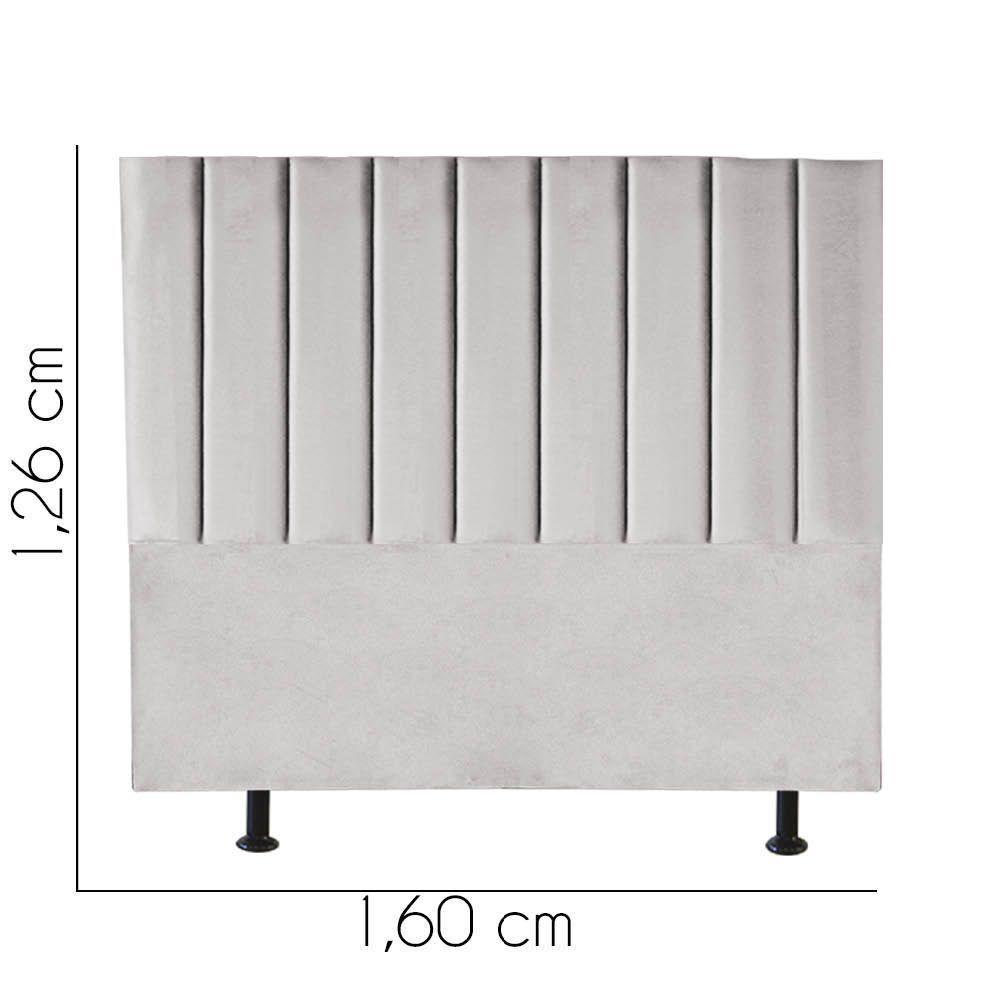 Cabeceira Estofada Carla 160cm Queen Size Para Cama Box Quarto Suede Cinza Claro - Gat Magazine - 2