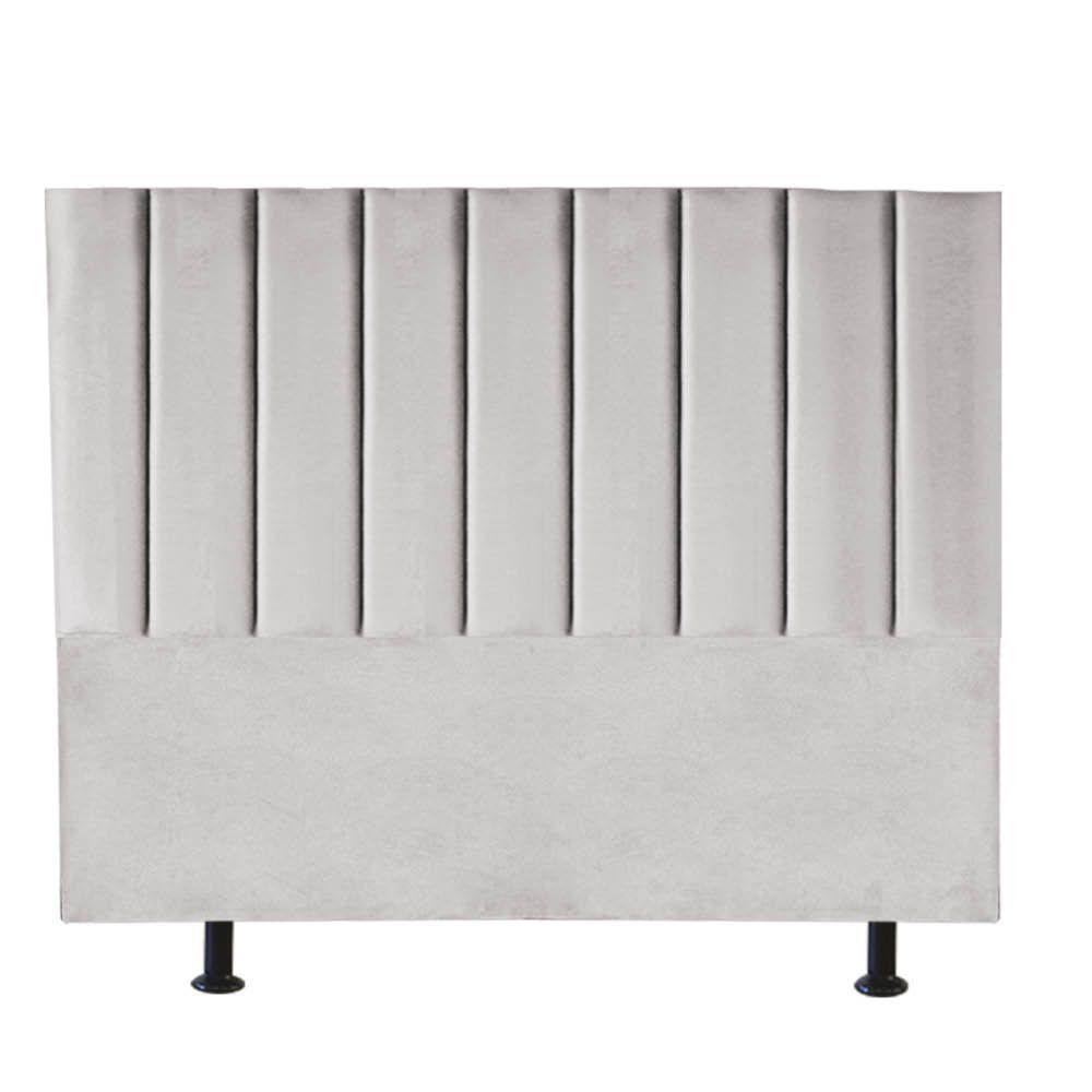 Cabeceira Estofada Carla 160cm Queen Size Para Cama Box Quarto Suede Cinza Claro - Gat Magazine - 3