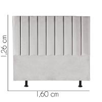 Cabeceira Estofada Carla 160cm Queen Size Para Cama Box Quarto Suede Cinza Claro - Gat Magazine - 2