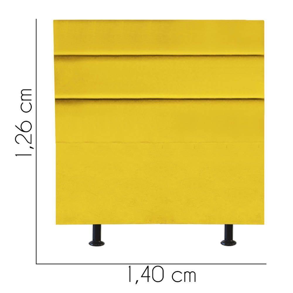 Cabeceira Estofada Argentina 140cm Casal Para Cama Box Quarto Suede Amarelo - Gat Magazine - 2