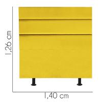 Cabeceira Estofada Argentina 140cm Casal Para Cama Box Quarto Suede Amarelo - Gat Magazine - 2