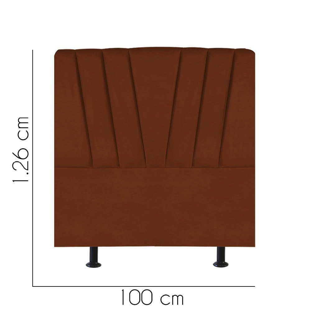Cabeceira Estofada Bélgica 100cm Solteiro Para Cama Box Quarto Suede Terracota Telha - Gat Magazine - 2
