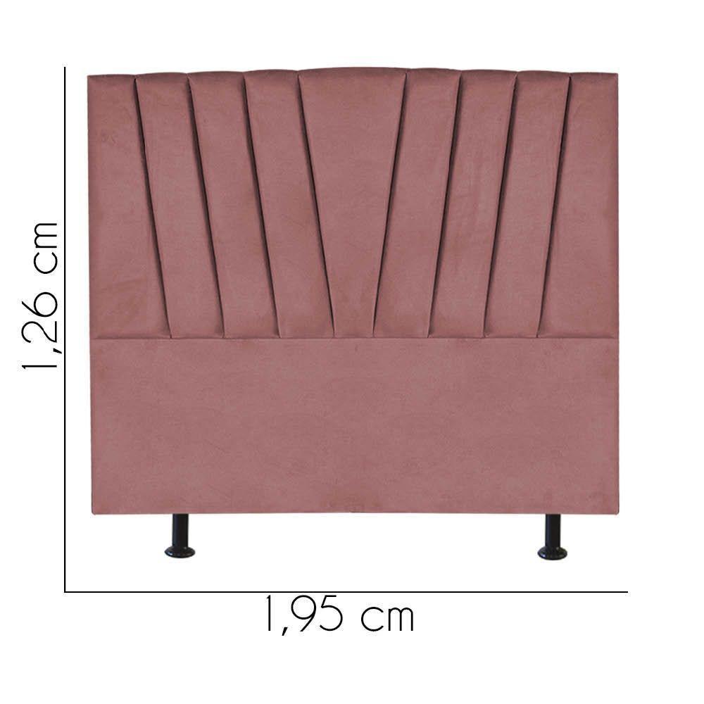 Cabeceira Estofada Bélgica 195cm King Size Para Cama Box Quarto Suede Rose Gold - Gat Magazine - 2