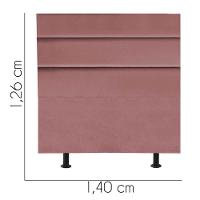 Cabeceira Estofada Argentina 140cm Casal Para Cama Box Quarto Suede Rose Gold - Gat Magazine - 2