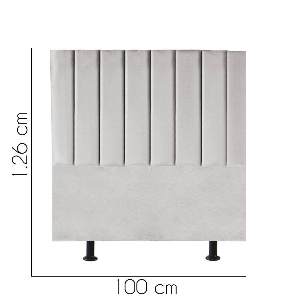 Cabeceira Estofada Carla 100cm Solteiro Para Cama Box Quarto Suede Cinza Claro - Gat Magazine - 2