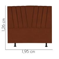 Cabeceira Estofada Bélgica 195cm King Size Para Cama Box Quarto Suede Terracota Telha - Gat Magazine - 3