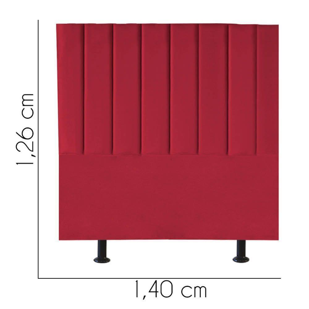 Cabeceira Estofada Carla 140cm Casal Para Cama Box Quarto Corino Vermelho - Gat Magazine - 2