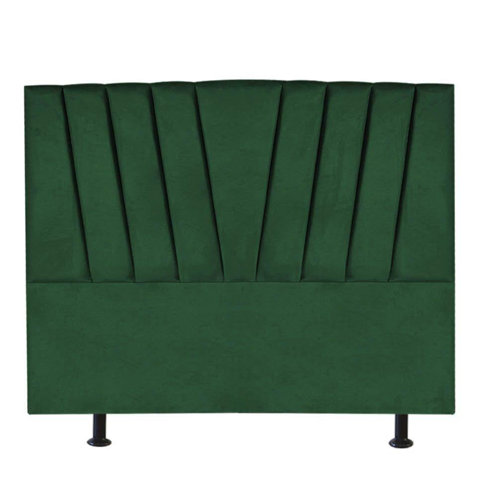 Cabeceira Estofada Bélgica 160cm Queen Size Para Cama Box Quarto Suede Verde - Gat Magazine - 3