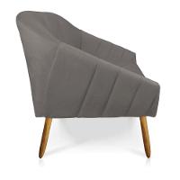 Namoradeira 02 Lugares Giovana Suede Pés Palito Castanho - D'rossi Grafite