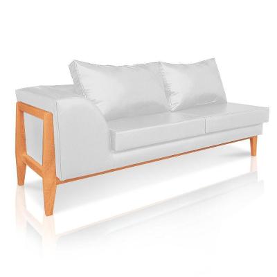 Sofá 2 Lugares Judy Corano Base Madeira D'rossi Branco