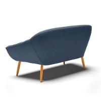 Namoradeira 02 Lugares Giovana Suede Pés Palito Castanho - D'rossi Azul Marinho - 8