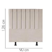 Cabeceira Estofada Carla 90cm Solteiro Para Cama Box Quarto Corino Bege - Gat Magazine - 2