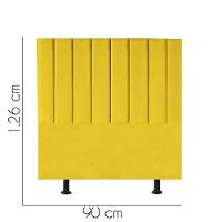 Cabeceira Estofada Carla 90cm Solteiro Para Cama Box Quarto Suede Amarelo - Gat Magazine - 2