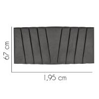 Painel Estofada Bélgica 195cm King Size Para Cama Box Quarto Suede Cinza Escuro Grafite Gat Magazine - 3