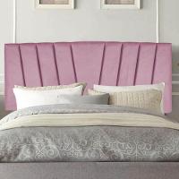 Painel Estofada Bélgica 160cm Queen Size Para Cama Box Quarto Suede Rosa Bebê - Gat Magazine - 3