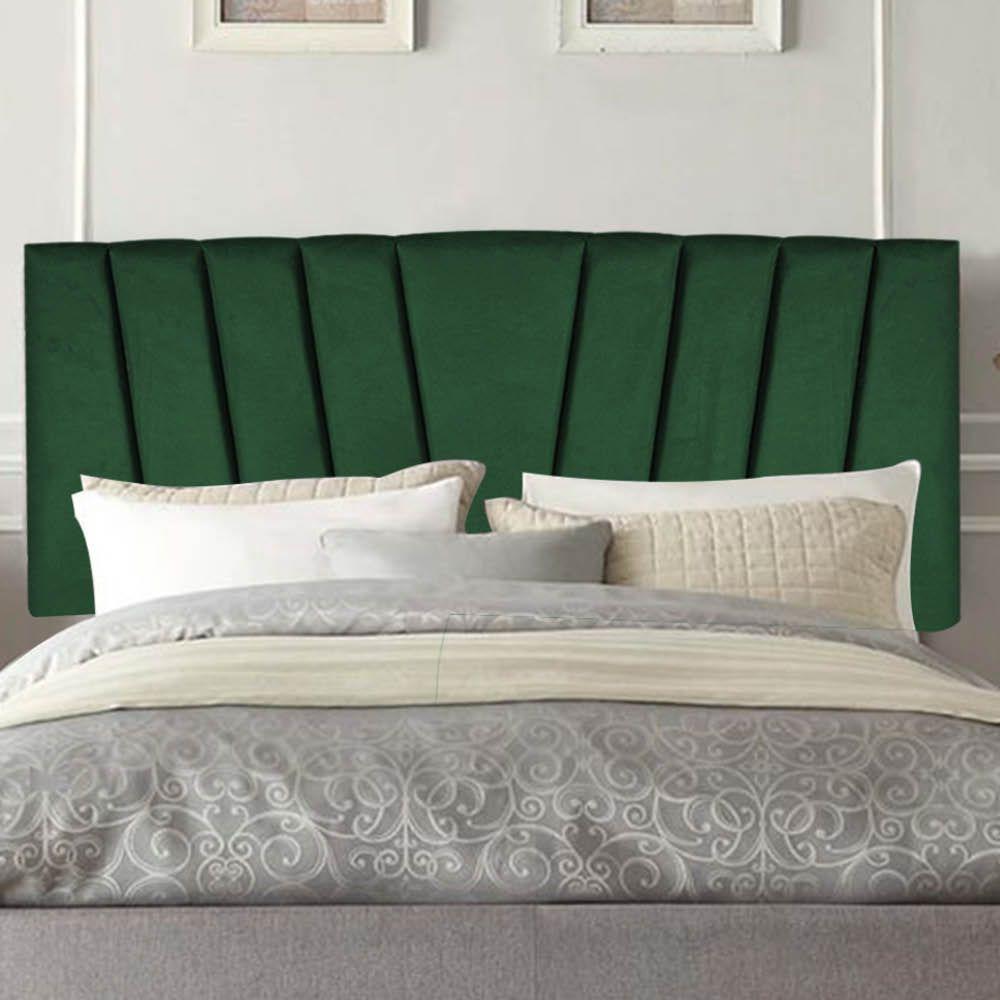 Painel Estofada Bélgica 160cm Queen Size Para Cama Box Quarto Suede Verde - Gat Magazine - 2