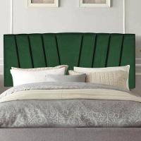 Painel Estofada Bélgica 160cm Queen Size Para Cama Box Quarto Suede Verde - Gat Magazine - 1