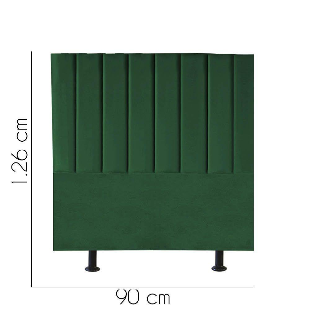 Cabeceira Estofada Carla 90cm Solteiro Para Cama Box Quarto Suede Verde - Gat Magazine - 2