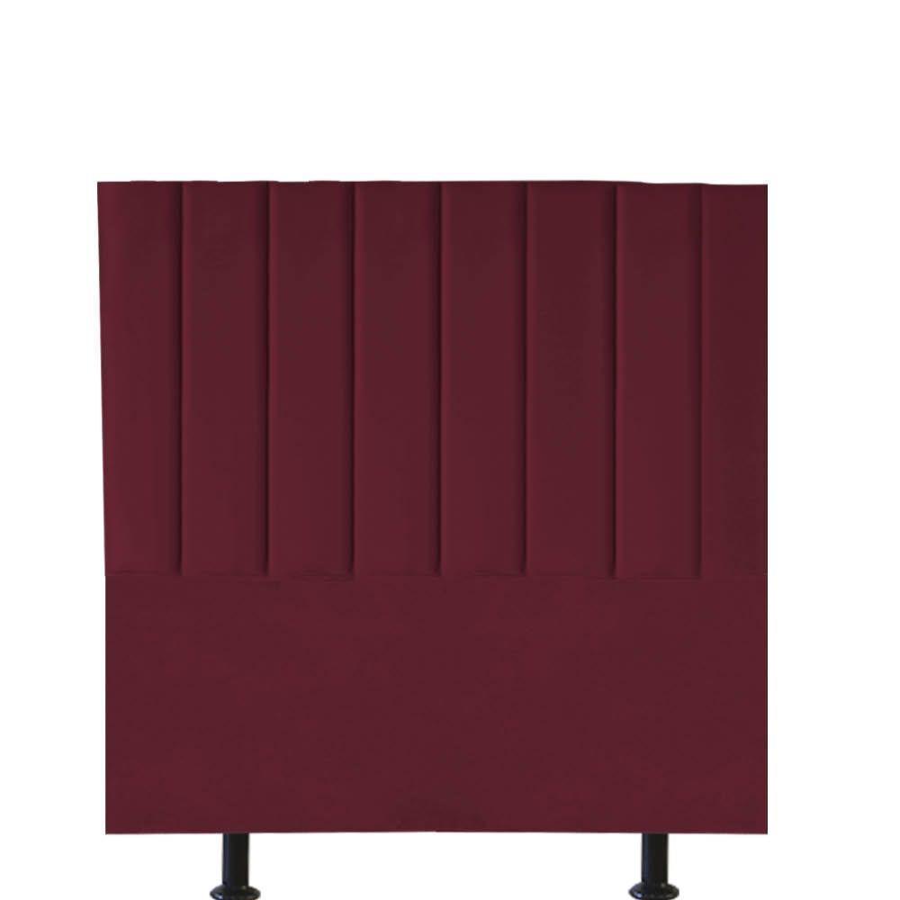 Cabeceira Estofada Carla 90cm Solteiro Para Cama Box Quarto Suede Bordô - Gat Magazine - 1